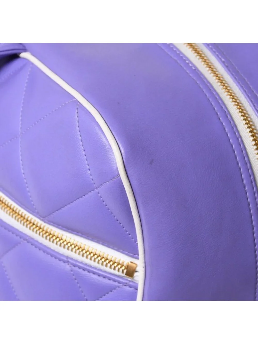 Chanel Boston Bag Sports Line Quilted Purple Gold
